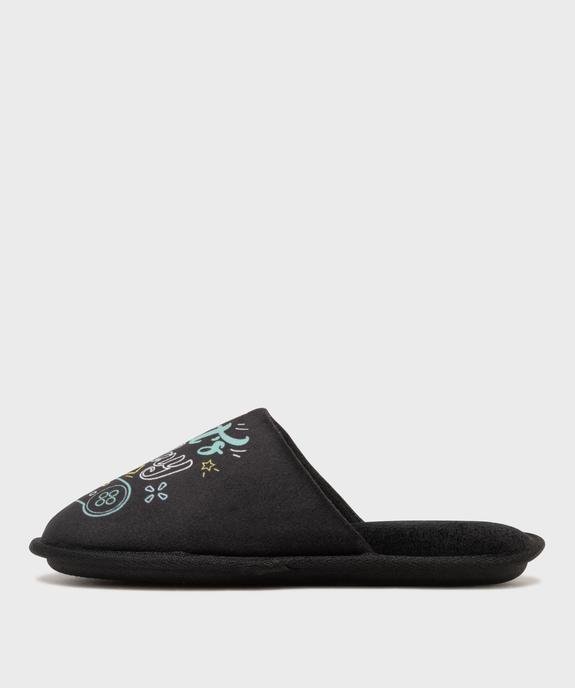 Chaussons en velours forme mules imprimés garçon vue3 - GEMO (ENFANT) - GEMO
