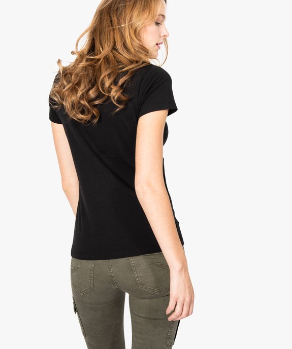 Polo femme en jersey à manches courtes et col chemise vue3 - GEMO (MAILLE) - GEMO