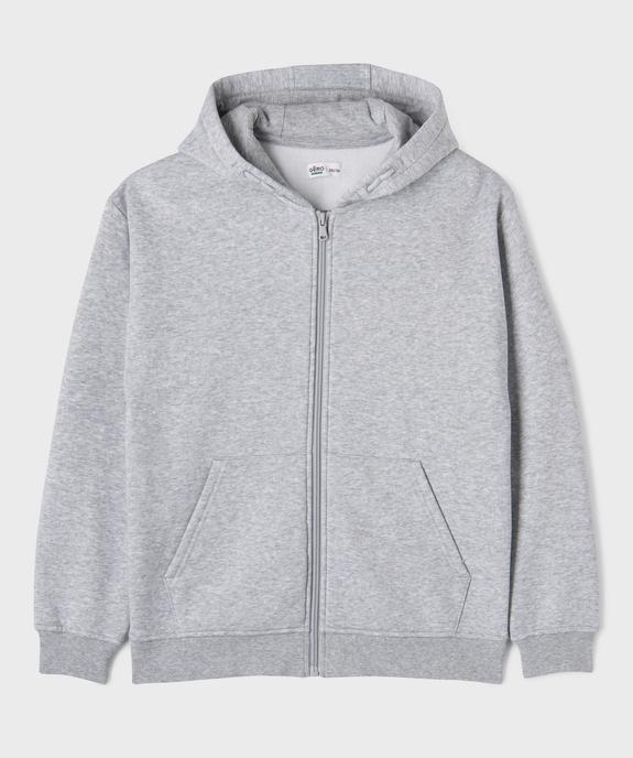 Sweat zippé à capuche garçon vue1 - GEMO (JUNIOR) - GEMO
