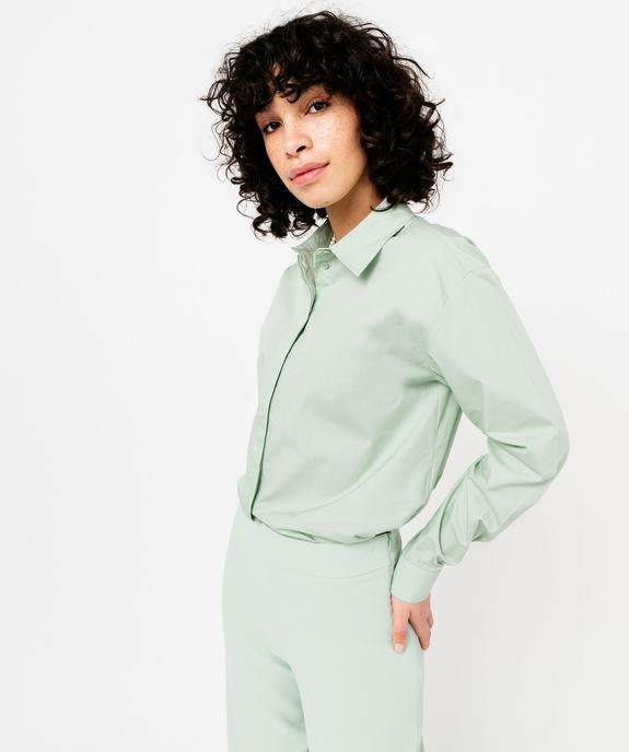 Chemise à manches longues coupe large et courte femme vue2 - GEMO(FEMME PAP) - GEMO