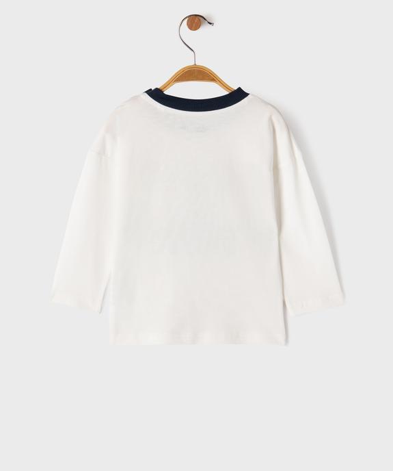 Tee-shirt manches longues en jersey de coton imprimé bébé garçon vue3 - GEMO 4G BEBE - GEMO