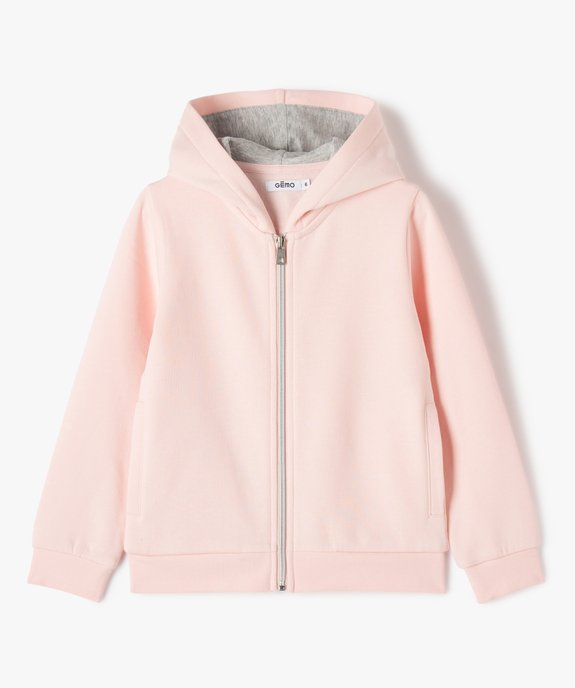 Sweat zippé à capuche intérieur molletonné fille vue1 - GEMO 4G FILLE - GEMO