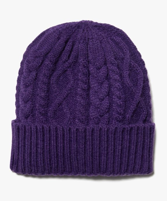Bonnet femme en grosse maille torsadée vue1 - GEMO (ACCESS) - GEMO