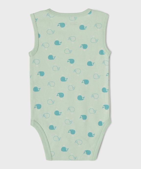 Body sans manches motifs baleines bébé garçon (lot de 3) vue4 - GEMO 4G BEBE - GEMO