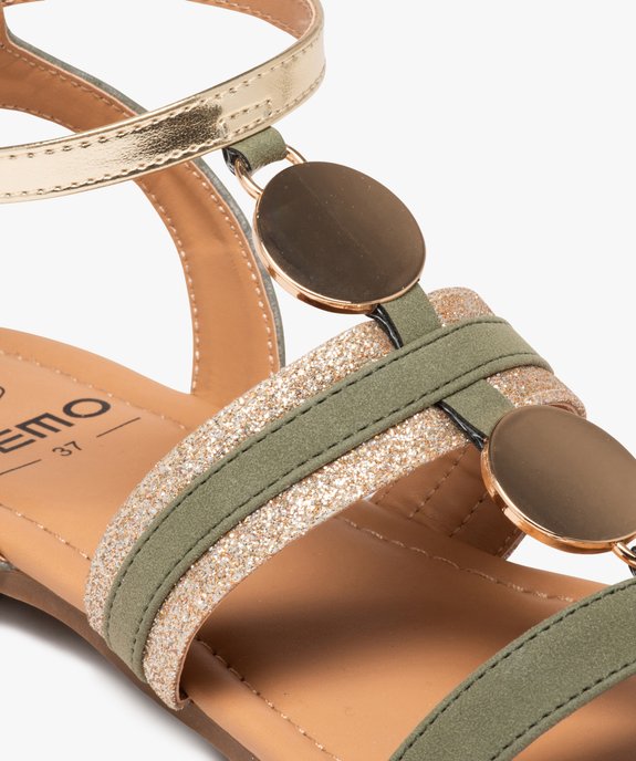 Sandales femme casual à brides fantaisie et ronds métallisés vue7 - VALENTINA BALDA - GEMO