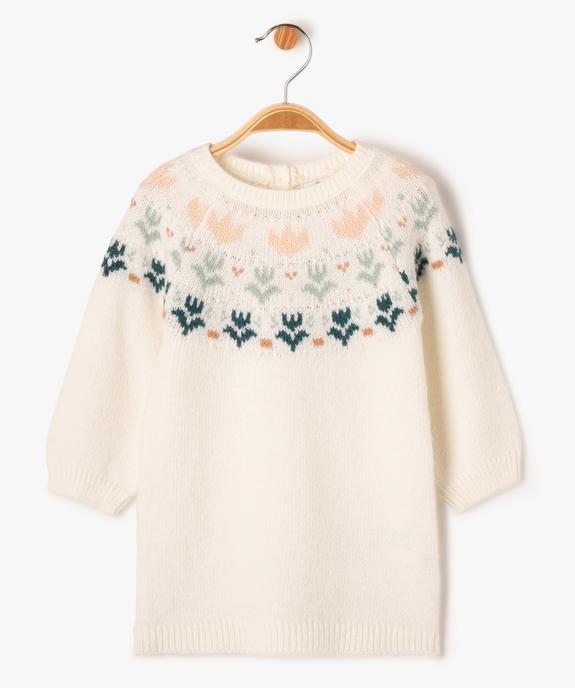Robe pull en maille jacquard bébé fille vue1 - GEMO(BEBE DEBT) - GEMO