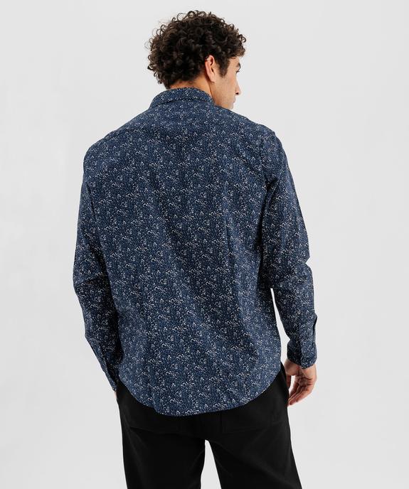 Chemise à micro-motif feuillage homme vue4 - GEMO 4G HOMME - GEMO