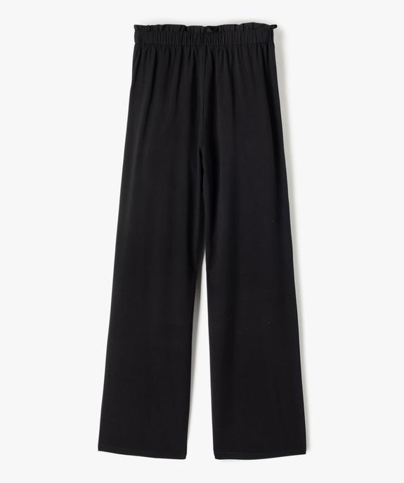 Pantalon fille ample avec taille élastique et ceinture à nouer vue3 - GEMO (JUNIOR) - GEMO