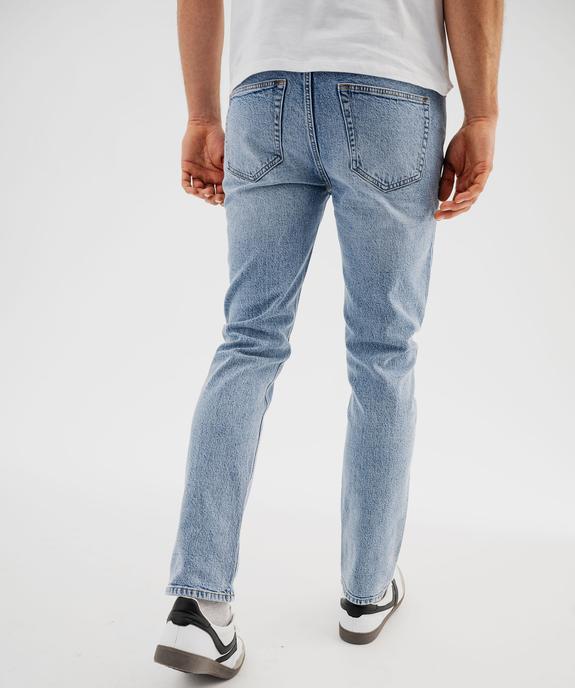 Jean straight en denim de coton stretch délavé homme vue4 - GEMO 4G HOMME - GEMO