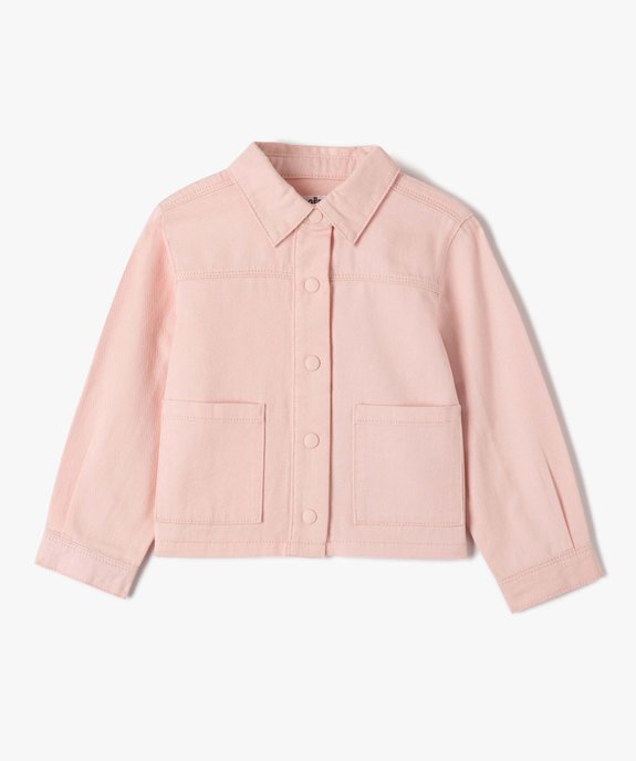 Veste fille en denim avec poches plaquées vue2 - GEMO 4G FILLE - GEMO