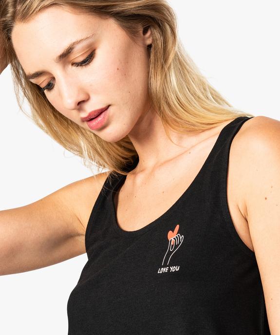 Débardeur femme en maille fluide à motifs et dos rallongé vue2 - GEMO(FEMME PAP) - GEMO