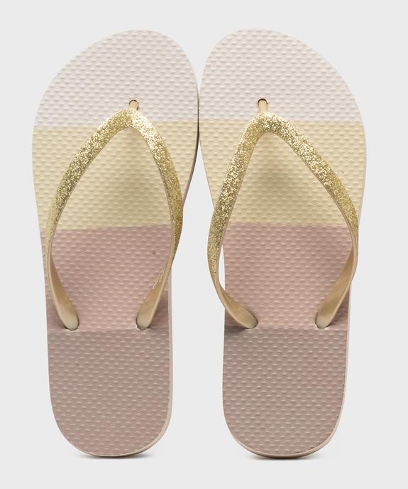 Tongs à brides pailletées femme vue1 - GEMO (PLAGE) - GEMO