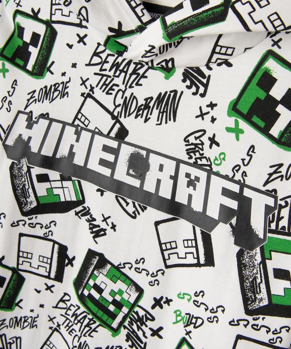 Sweat à capuche en molleton imprimé all over garçon - Minecraft vue2 - MINECRAFT - GEMO