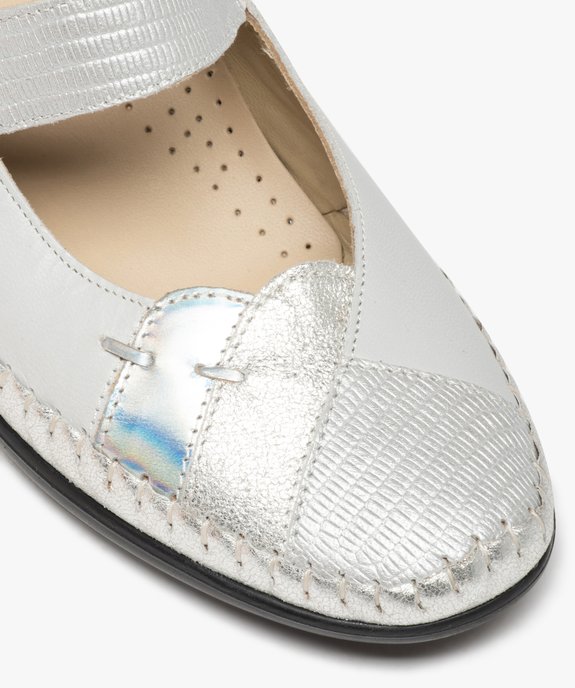 Escarpins confort femme en cuir détails brillants vue6 - GEMO 4G FEMME - GEMO