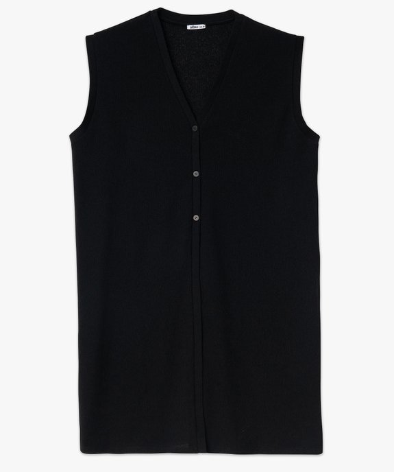 Gilet long sans manches en maille femme grande taille vue4 - GEMO (G TAILLE) - GEMO