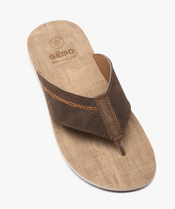 Tongs homme à semelle rembourrée et larges brides vue5 - GEMO (PLAGE) - GEMO