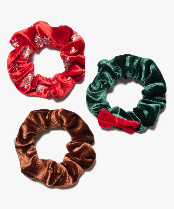 Chouchous pour les cheveux en velours motif Noël (lot de 3) vue1 - GEMO (ACCESS) - GEMO
