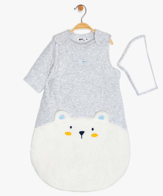 Gigoteuse bébé garçon à manches amovibles avec motif ourson vue2 - GEMO 4G BEBE - GEMO