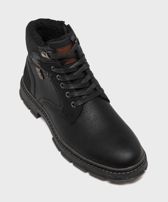 Boots fourrées à lacets, zip et épaisse semelle crantée homme vue6 - MARIO BALDANO - GEMO