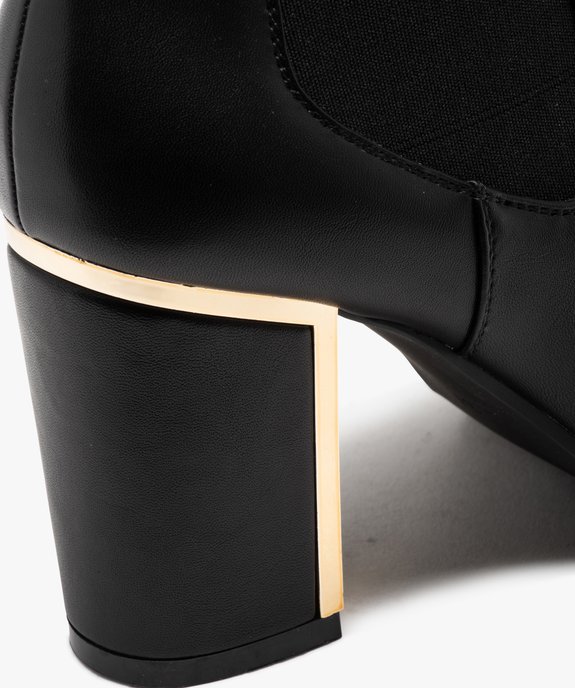 Boots femme unies à talon carré liseré métallique vue6 - GEMO(URBAIN) - GEMO