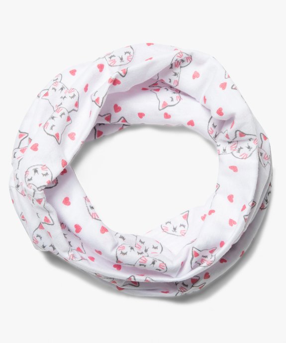 Snood bébé fille en jersey imprimé chats vue1 - GEMO 4G BEBE - GEMO