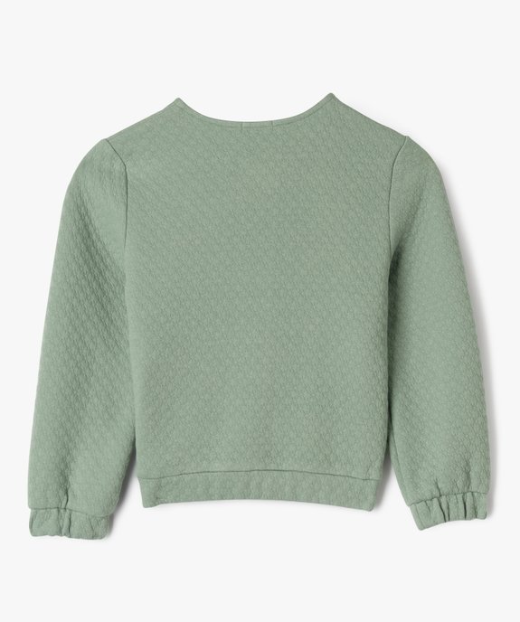 Sweat zippé en maille fantaisie fille vue3 - GEMO (ENFANT) - GEMO