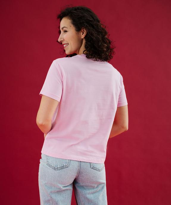 Tee-shirt manches courtes avec motif coeur velours femme vue5 - GEMO(FEMME PAP) - GEMO