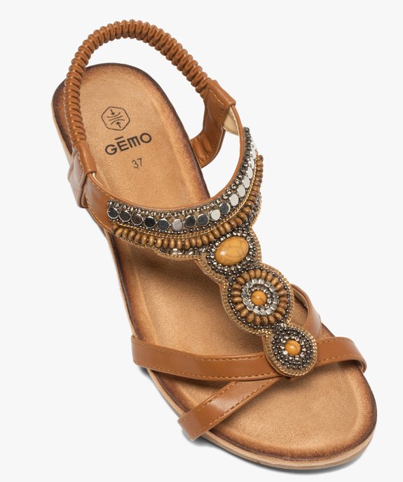 Sandales femme à bride talon élastique ornée de perles vue5 - GEMO(URBAIN) - GEMO