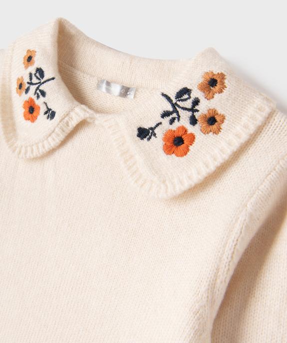 Pull col Claudine brodé fille - LuluCastagnette vue2 - LULUCASTAGNETTE - GEMO