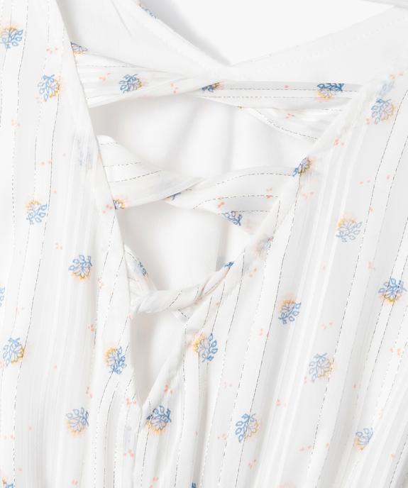 Robe fille sans manches à motifs fleuris et rayures pailletées vue2 - GEMO (ENFANT) - GEMO