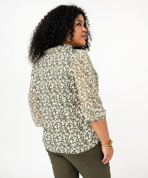 Blouse grande taille à manches longues en voile femme vue3 - GEMO (G TAILLE) - GEMO
