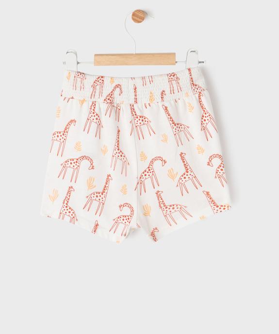 Short imprimé en maille bébé fille vue3 - GEMO 4G BEBE - GEMO