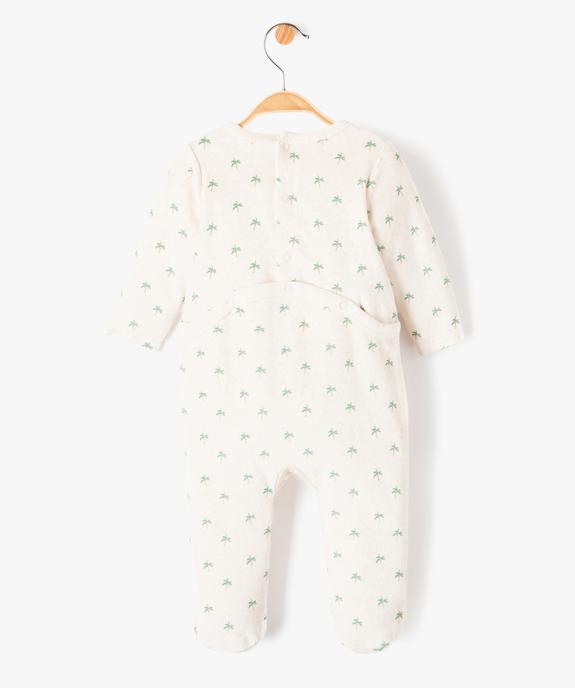 Pyjama bébé garçon en velours imprimé palmiers et broderie vue5 - GEMO(BB COUCHE) - GEMO