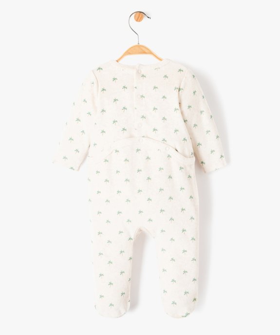 Pyjama bébé garçon en velours imprimé palmiers et broderie vue6 - GEMO(BB COUCHE) - GEMO