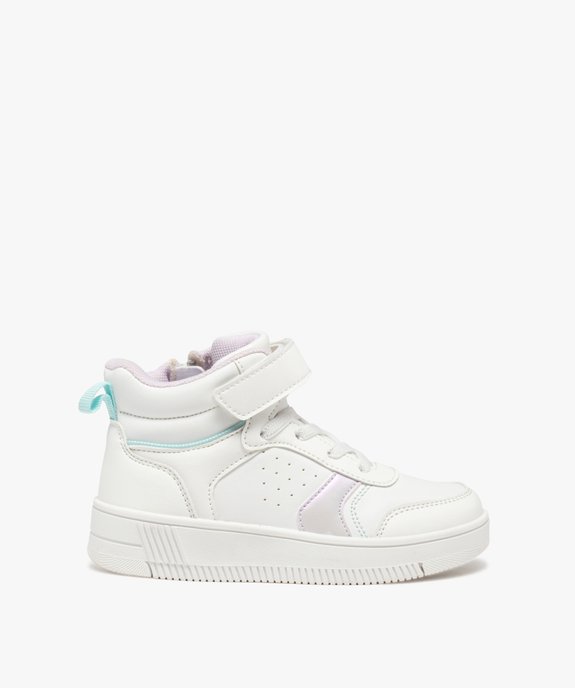 Baskets fille mid-cut unies à zip et à scratch  vue1 - GEMO 4G FILLE - GEMO