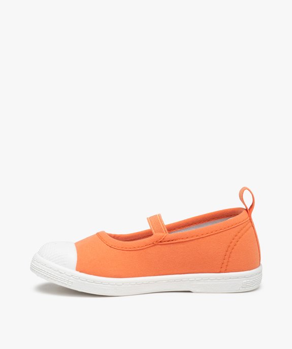 Ballerines fille en toile unie et bout renforcé vue3 - GEMO (ENFANT) - GEMO