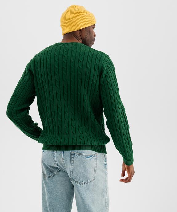 Pull col rond en coton à torsades homme vue3 - GEMO (HOMME) - GEMO