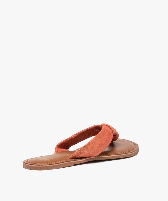Tongs femme à large bride en cuir finement pailleté vue4 - GEMO (CASUAL) - GEMO