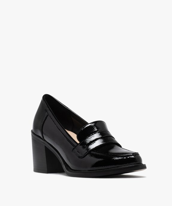 Mocassins vernis à talon femme vue3 - FOLLOW ME - GEMO