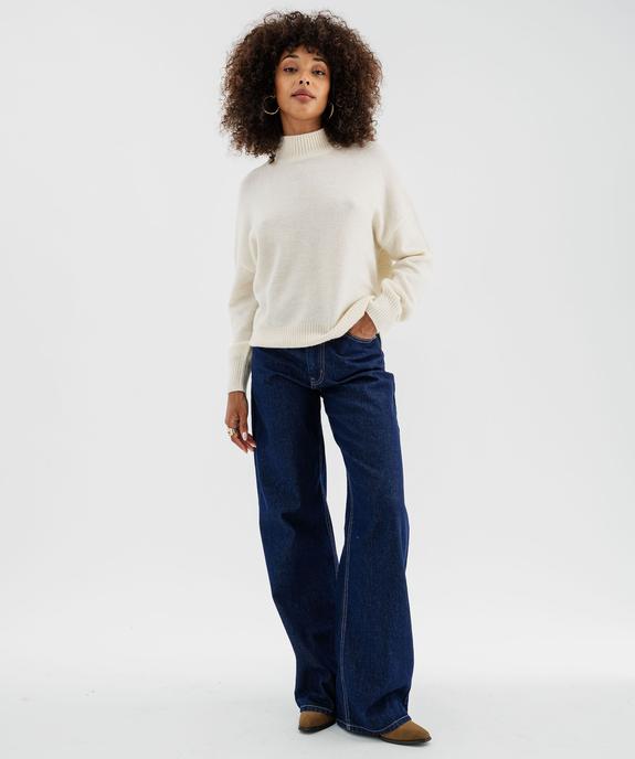 Pull ample à col montant en laine et mohair femme vue1 - GEMO(FEMME PAP) - GEMO