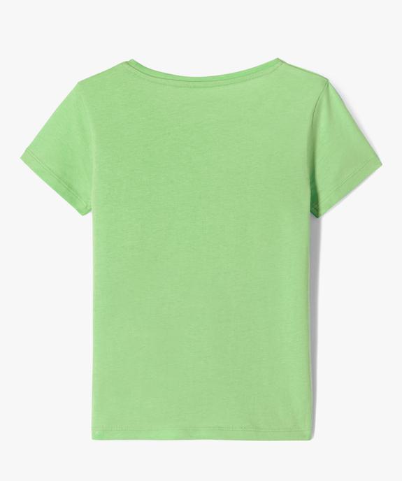 Tee-shirt à manches courtes uni fille vue3 - GEMO 4G FILLE - GEMO
