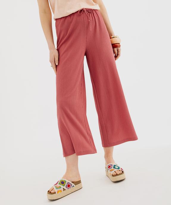 Pantacourt large fluide avec taille ajustable femme vue1 - GEMO 4G FEMME - GEMO
