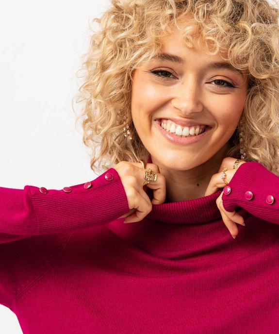 Pull à col roulé en maille fine femme vue2 - GEMO 4G FEMME - GEMO
