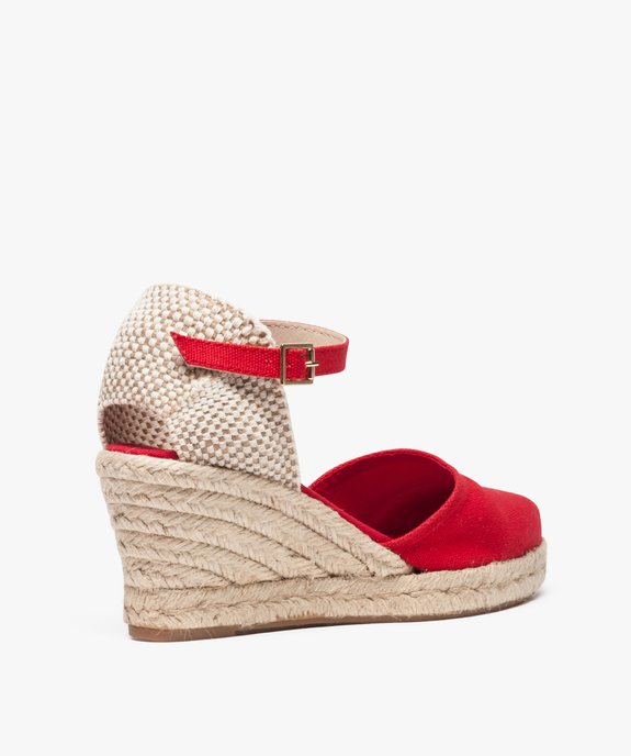 Sandales femme en toile et talon compensé en corde vue4 - GEMO(URBAIN) - GEMO