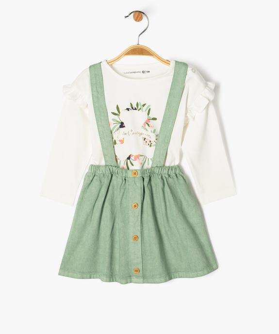 Ensemble 2 pièces bébé fille tee-shirt et jupe à bretelles - LuluCastagnette vue1 - LULUCASTAGNETTE - GEMO