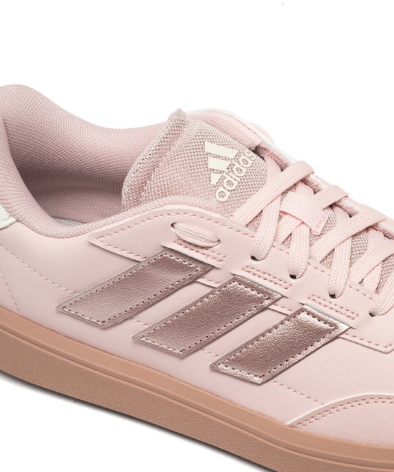 Baskets femme à bandes latérales et languette scintillantes Courtblock - Adidas vue13 - ADIDAS - GEMO