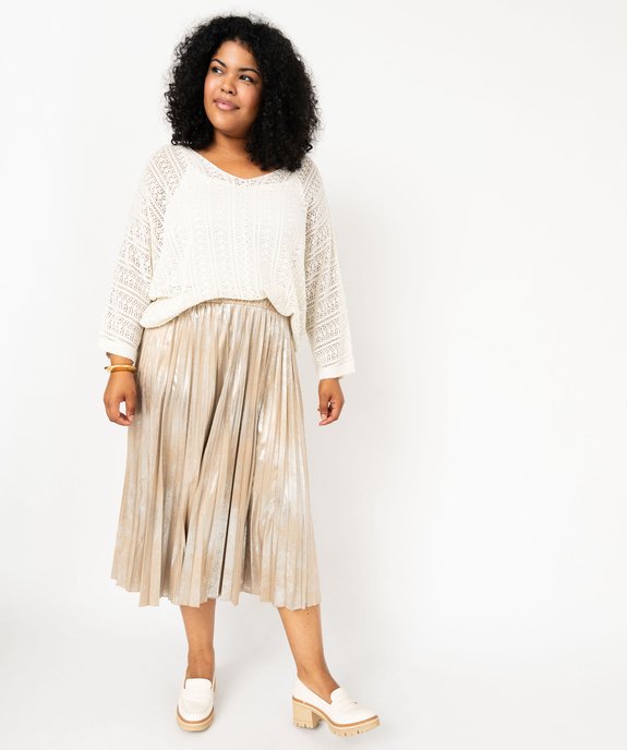Jupe plissée scintillante femme grande taille vue6 - GEMO (G TAILLE) - GEMO