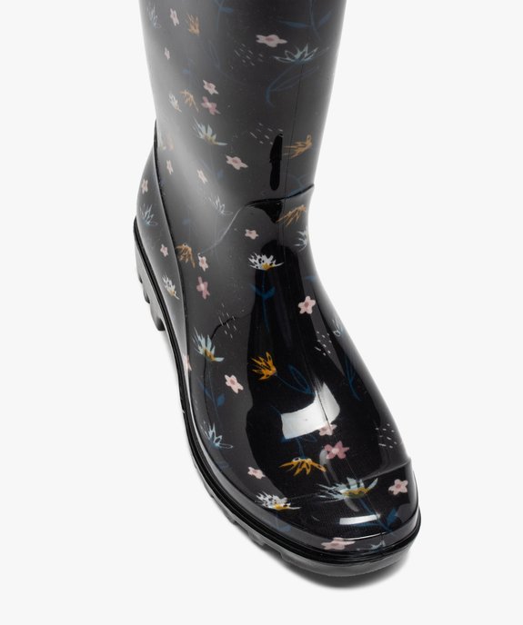 Bottes de pluie femme à imprimé fleuri et semelle crantée vue5 - GEMO (EQUIPT) - GEMO