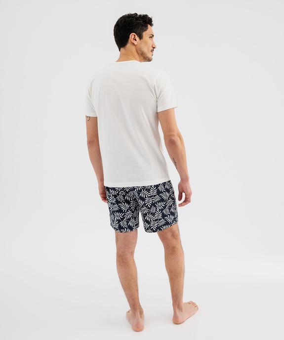 Pyjashort bicolore en coton homme vue3 - GEMO 4G HOMME - GEMO