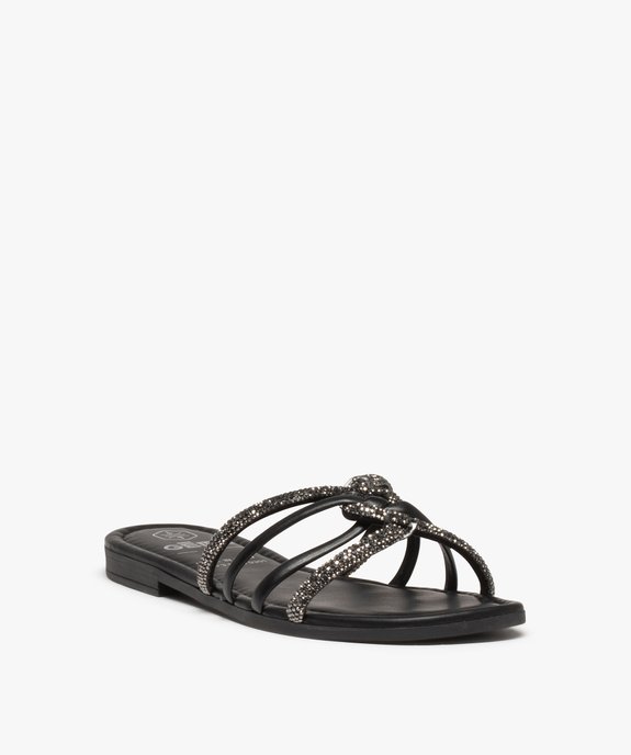 Mules femme avec brides à strass vue2 - GEMO (CASUAL) - GEMO